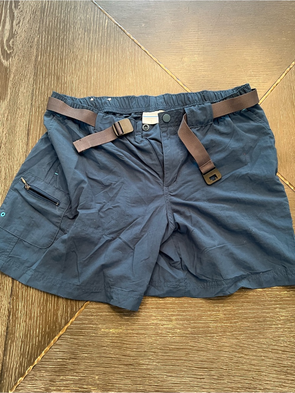 Women’s  Navy Outdoor Utility Shorts with Built-In Belt